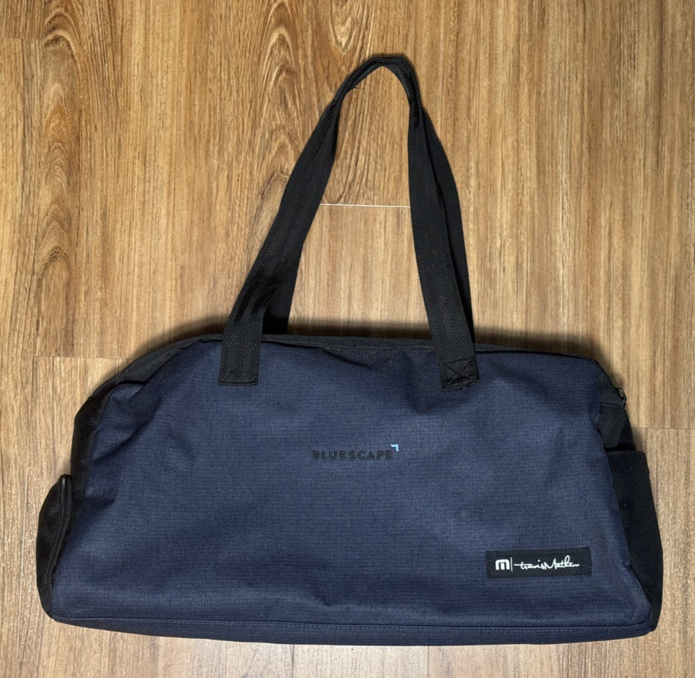 TravisMathew Lateral Duffel Travel Blue Bag w/Logo On One Side
